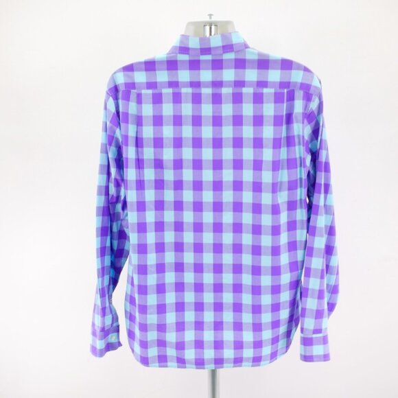 Bonobos XL Standard Fit Teal Purple Plaid Cotton Button Down Pocket Long Sleeve - Picture 6 of 9